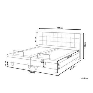 Beliani Bett mit Lattenrost aus Polyester Klassisch DUKE  