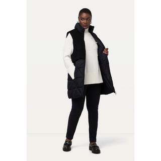 Ulla Popken Gilet Trapuntato Taglio Svasato Effetto Lana Collo Alto Cerniera Doppio Cursore  