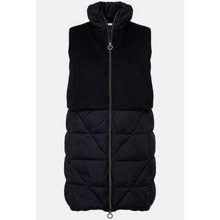 Ulla Popken Gilet Trapuntato Taglio Svasato Effetto Lana Collo Alto Cerniera Doppio Cursore  