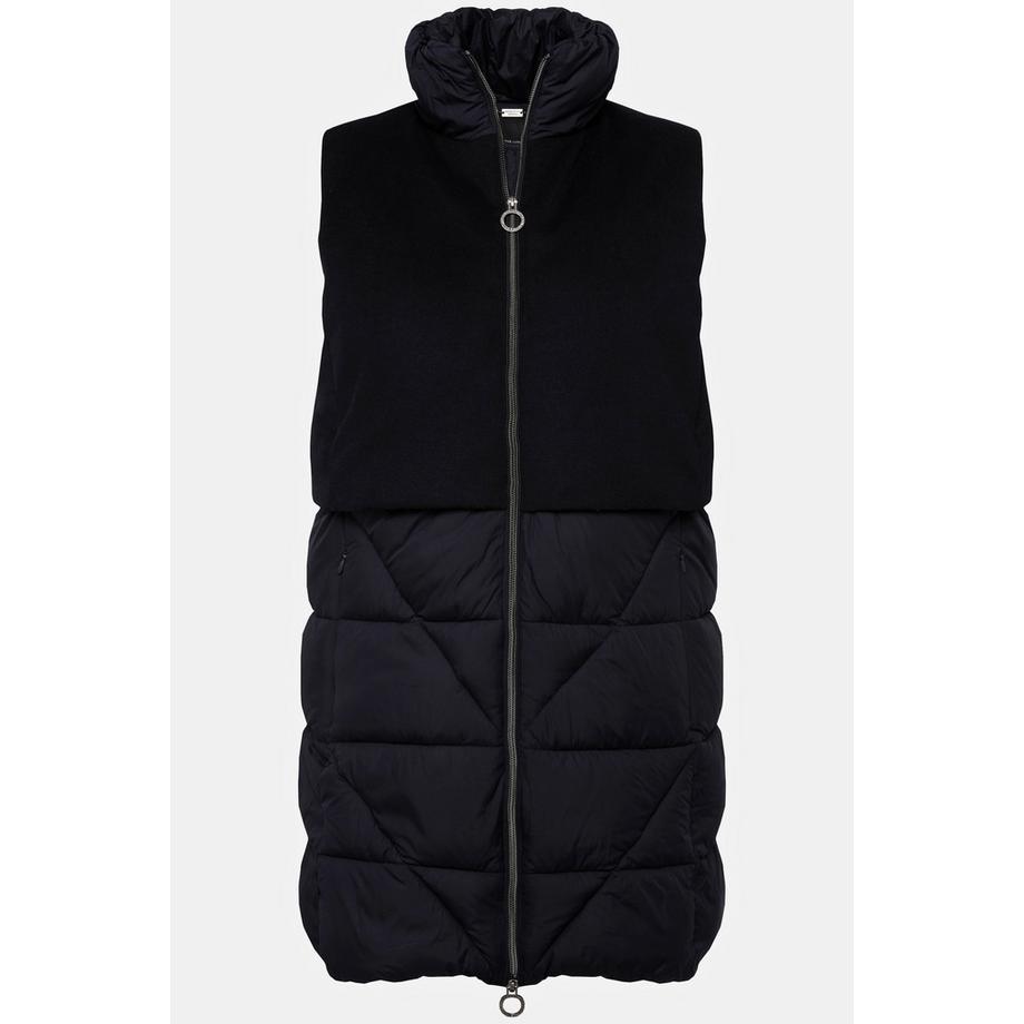 Ulla Popken Veste Matelassée Sans Manches Laine Col Montant Fermeture Éclair Double Sens Silhouette A  