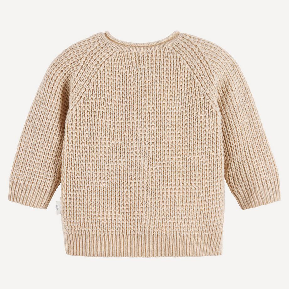 La Redoute Collections  Baby Grobstrick-Cardigan mit rundem Ausschnitt 