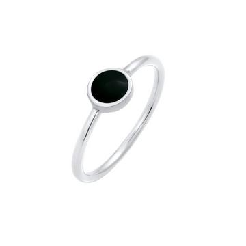 Bague Femmes Pile Solitaire Filigrane Avec Émail Noir