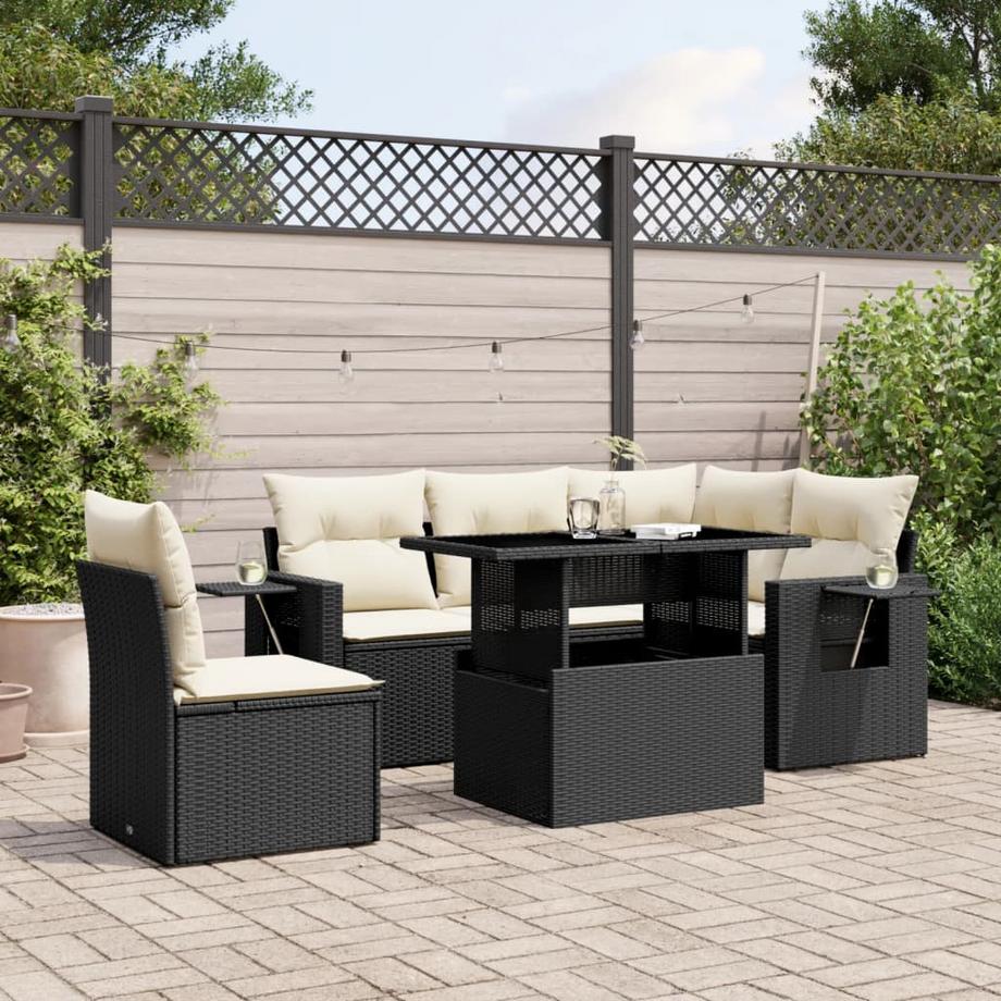 VidaXL set divano da giardino Polirattan  