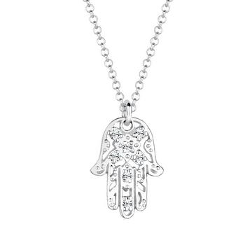 Halskette Hamsa Hand Kristalle