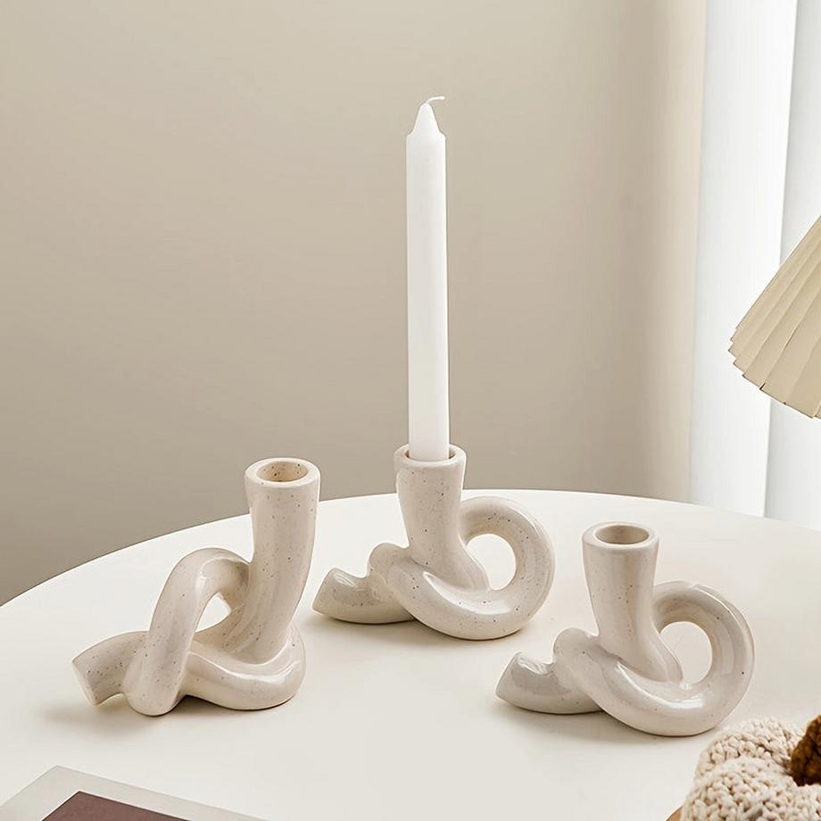 Alopini  Romantische Keramik-Kerzenleuchter Ornament - für Wohnzimmer, Schlafzimmer, Esstisch, und Home Decor 
