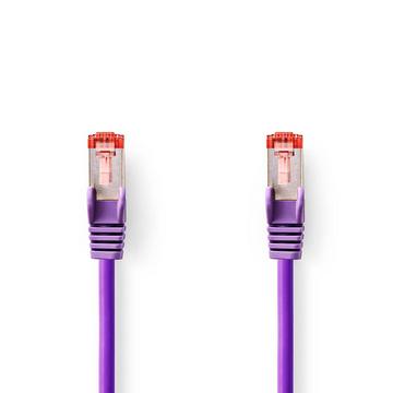 Câble réseau CAT6 | RJ45 mâle | RJ45 mâle | S/FTP | 0.25 m | Rond | LSZH | Violet | Label