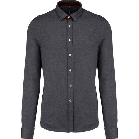 Kariban Jacquard Regular Fit Langarmhemd  