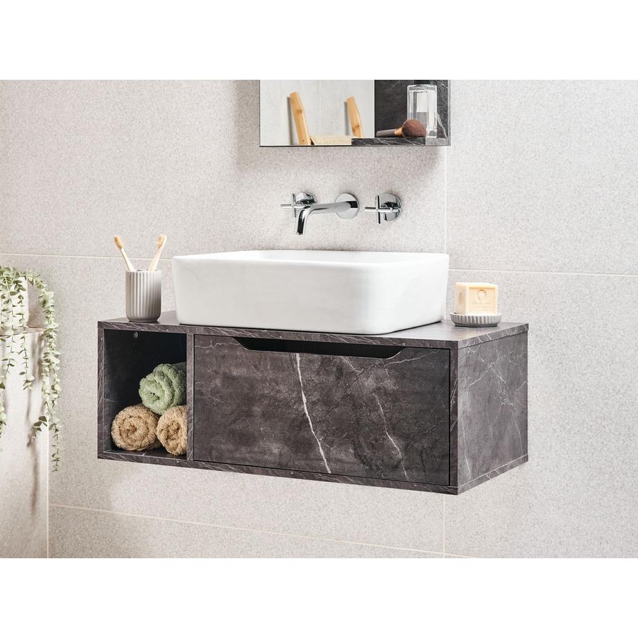 Beliani Meuble lavabo mural en Panneau de particules de densité moyenne (MDP) Moderne CASCAVEL  