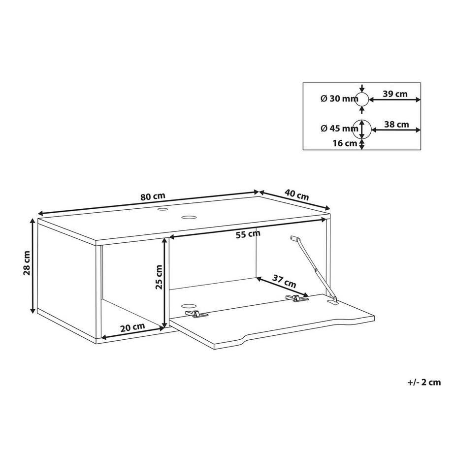 Beliani Meuble lavabo mural en Panneau de particules de densité moyenne (MDP) Moderne CASCAVEL  
