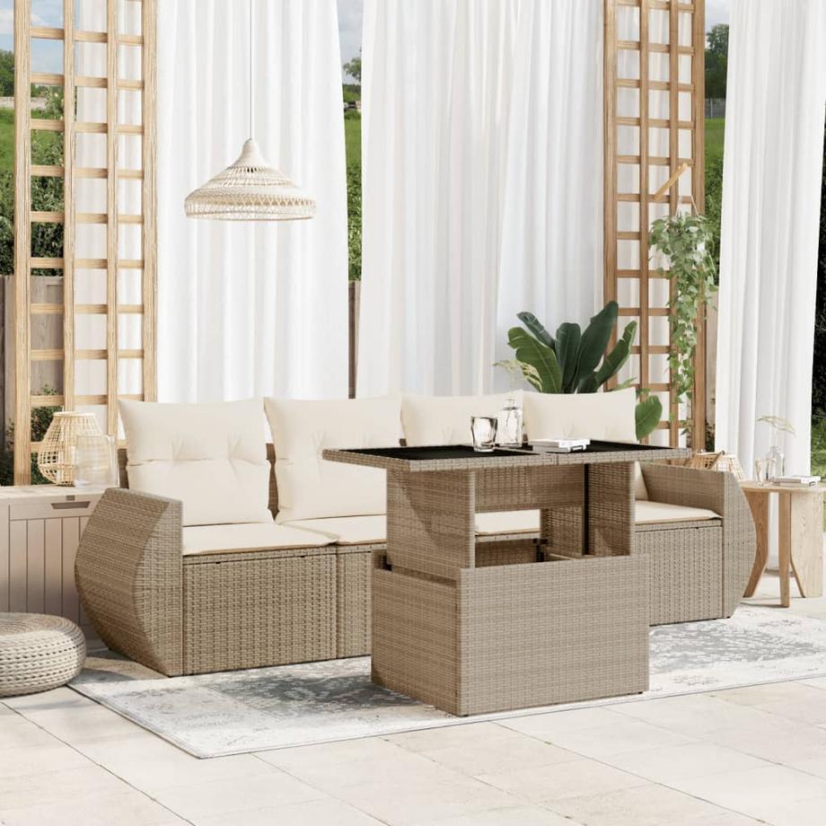 VidaXL Ensemble de canapés de jardin rotin synthétique  