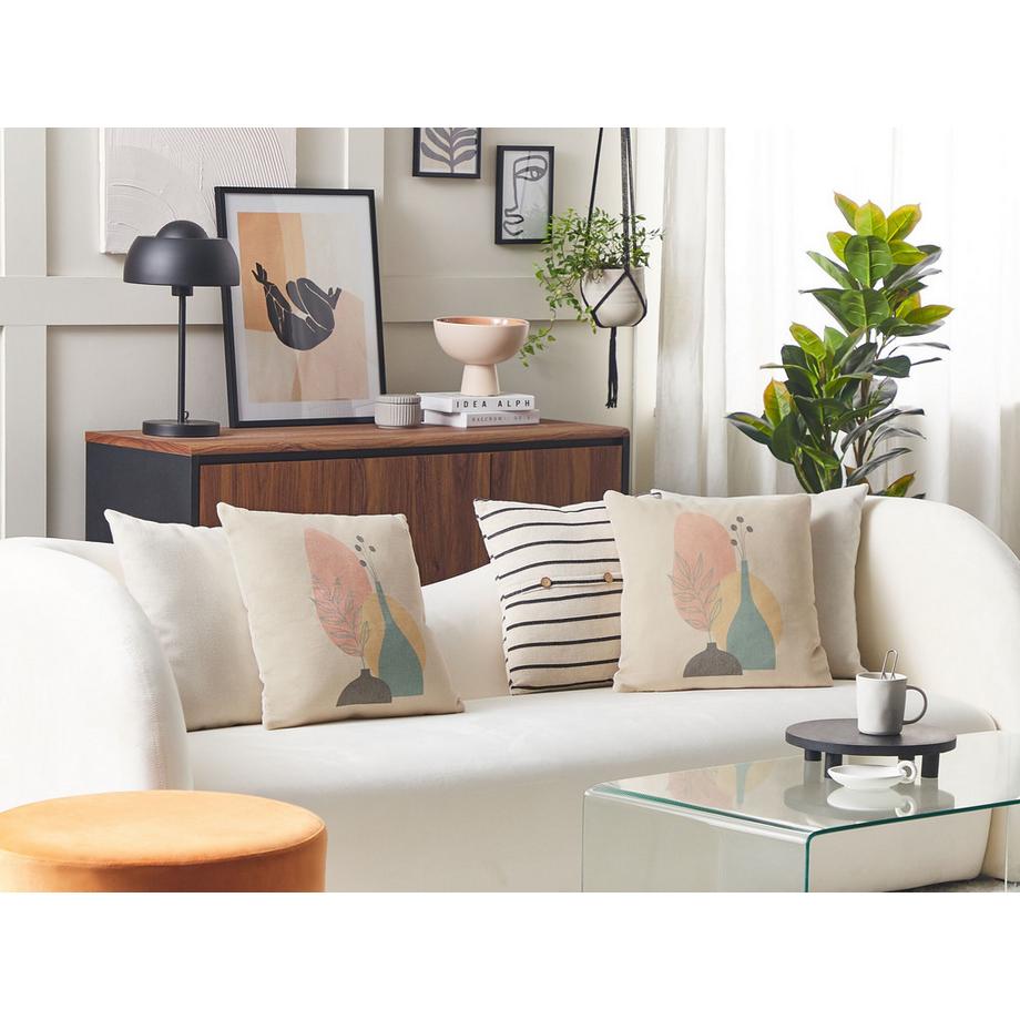 Beliani Lot de 2 coussins décoratifs en Coton Moderne CARDOON  