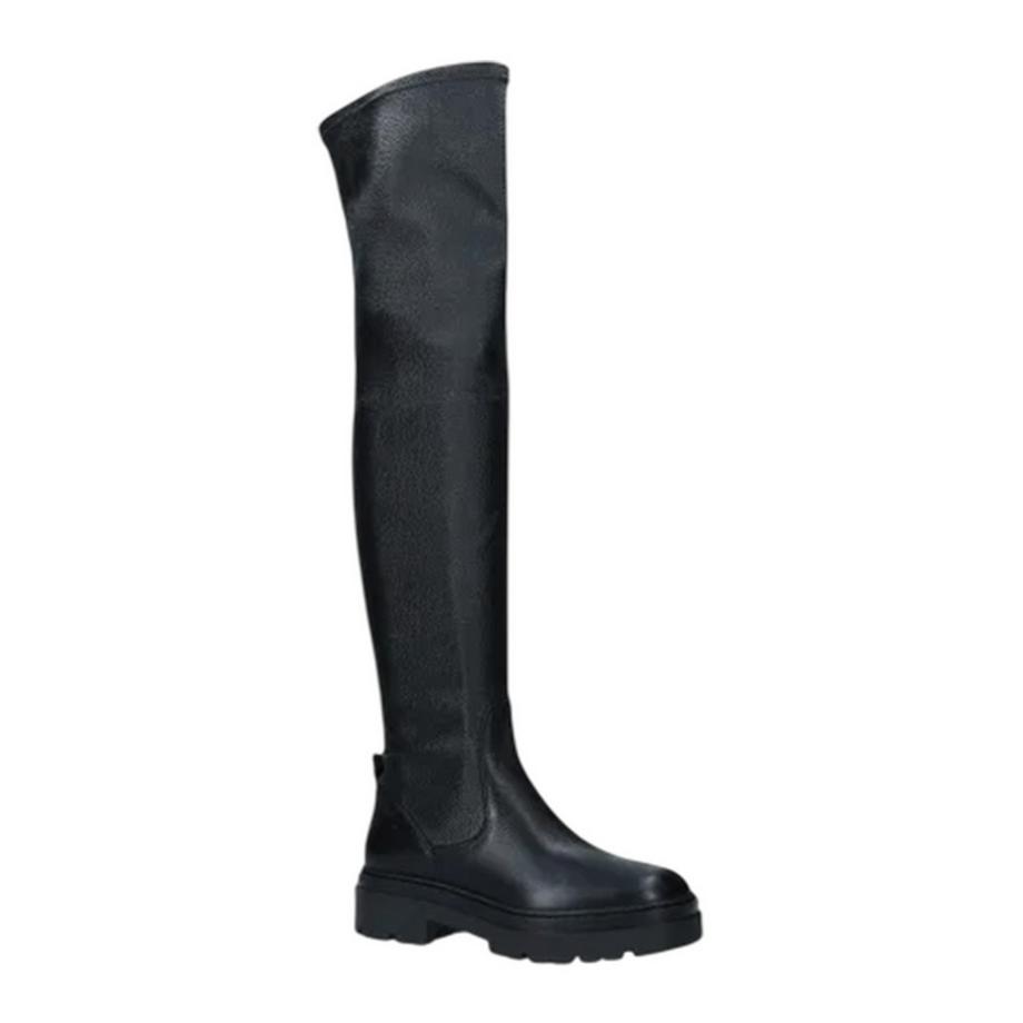 DIESEL Bottines en Cuir Jusqu'au Genou avec Talon Bloc  