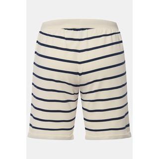 Ulla Popken  Shorts di felpa morbida da casa con righe e cintura elastica 