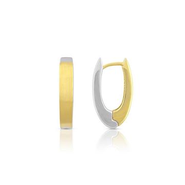 Creolen Bicolor Gelb-/Weissgold 750 Scharnier 19mm