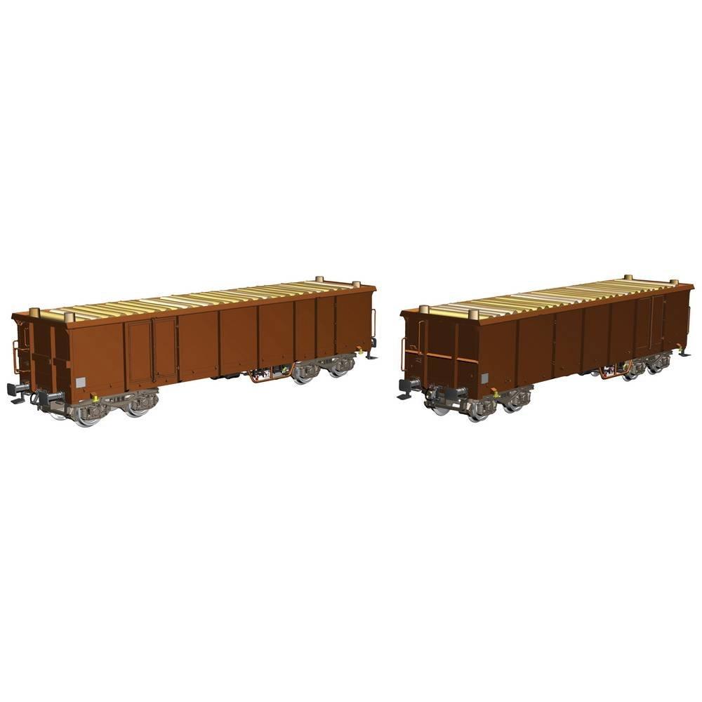 PIKO  Lot de 2 wagons de marchandises Haos H0 avec chargement en bois DB-AG 