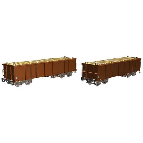 PIKO  H0 2er-Set Offener Güterwagen Eaos mit Holzladung DB-AG 