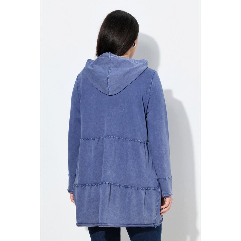 Ulla Popken Longue Veste à Capuche Look Vintage Ligne A  