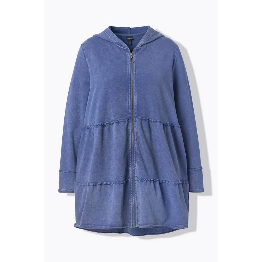 Ulla Popken Longue Veste à Capuche Look Vintage Ligne A  