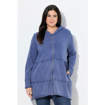 Longue veste à capuche au look vintage, ligne A