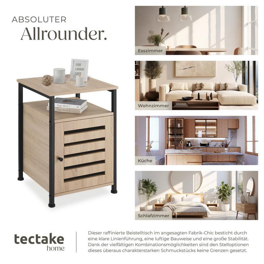 Tectake Beistellschrank Cork Industrial Style Holz und Stahl  