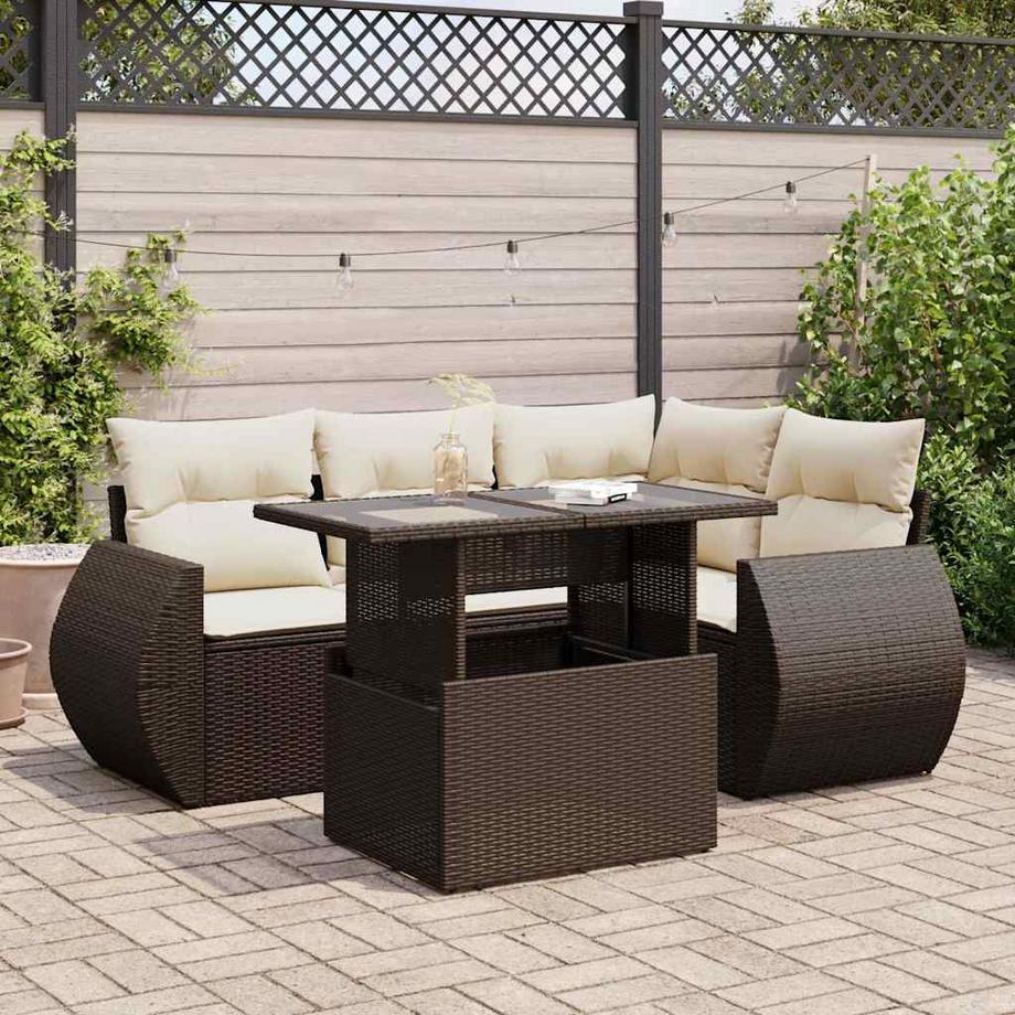 VidaXL set di divani da giardino Polirattan  