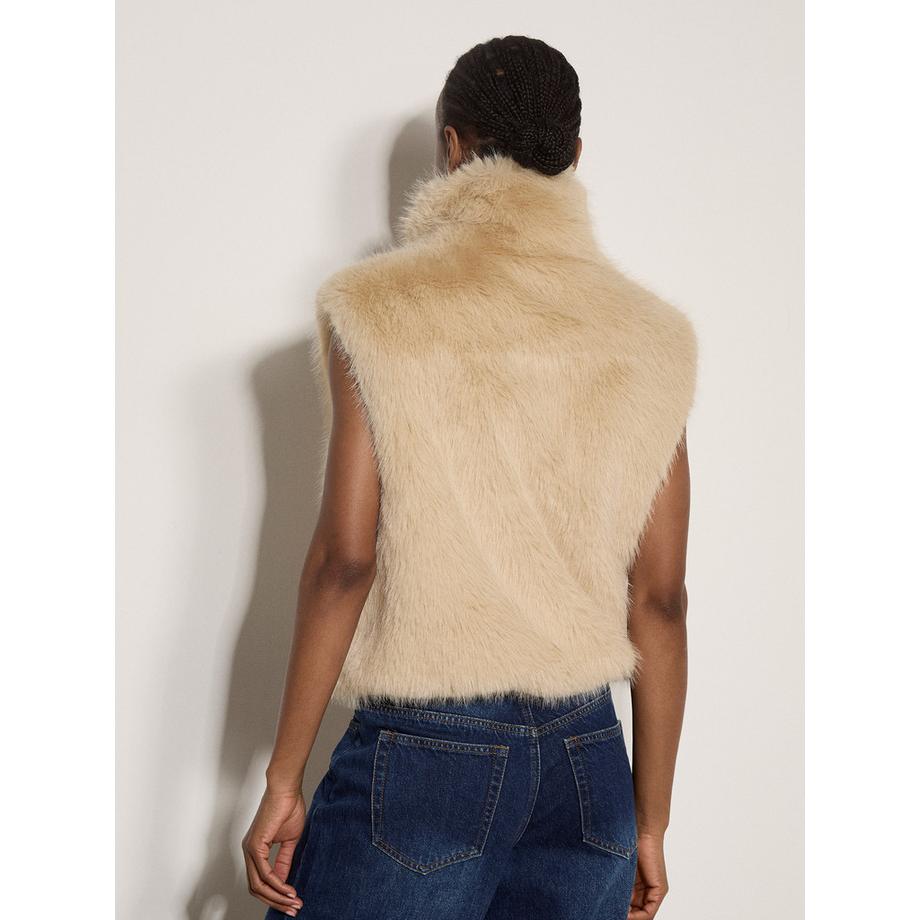 APRICOT Gilet in pelliccia sintetica con collo e cordino  