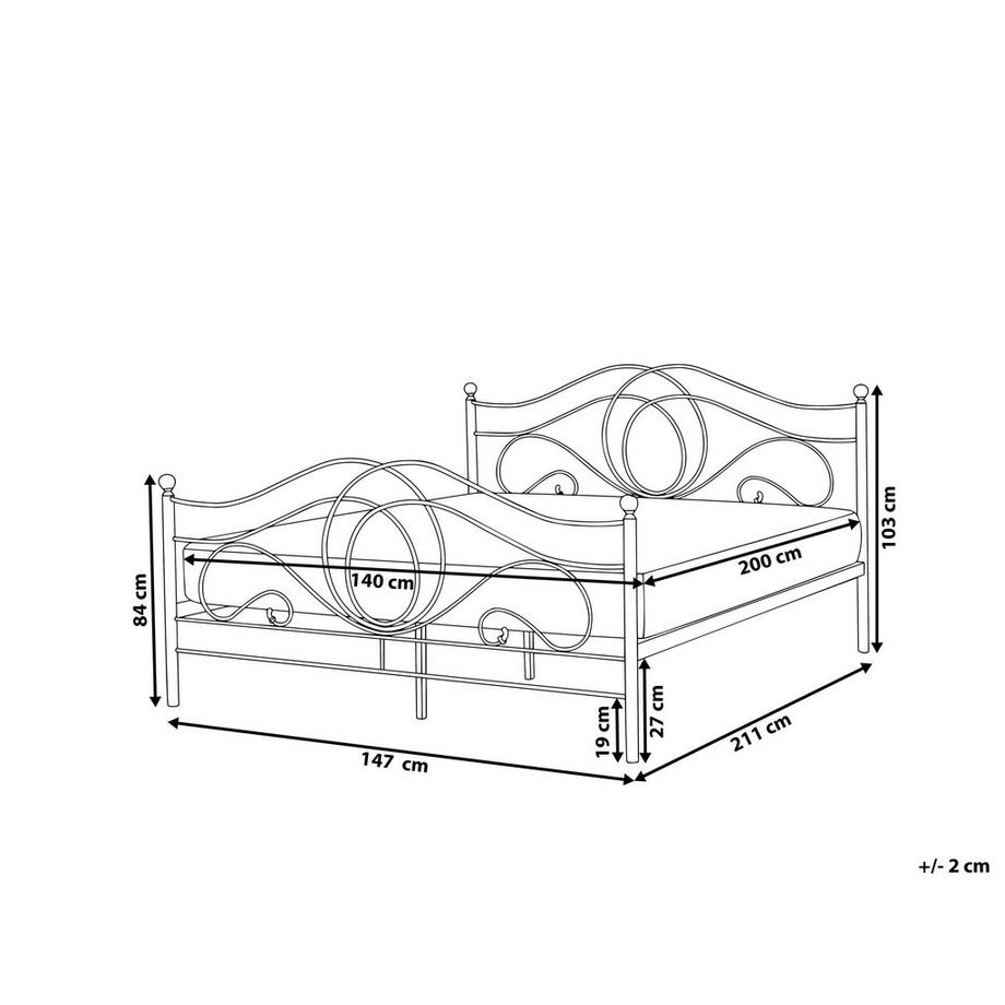 Beliani Bett mit Lattenrost aus Stahl Retro LYRA  