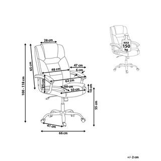 Beliani Fauteuil de bureau en Cuir PU Traditionnel ADVANCE  