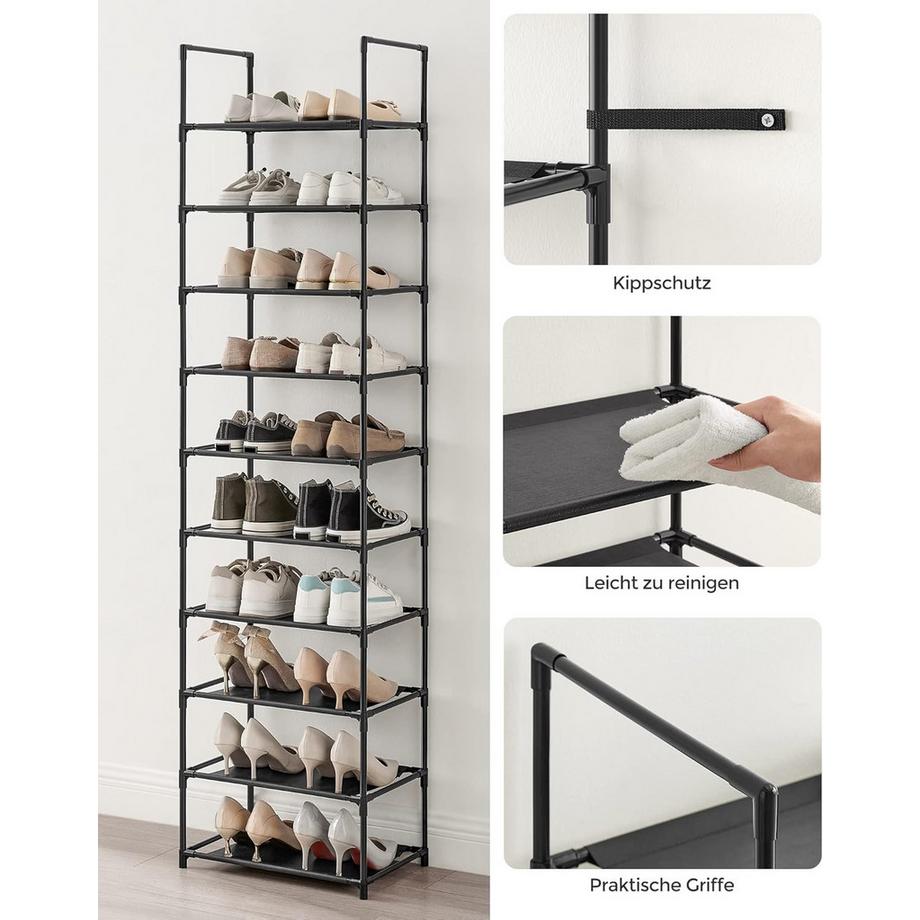 Songmics Étagère à chaussures avec structure métallique, 10 niveaux  