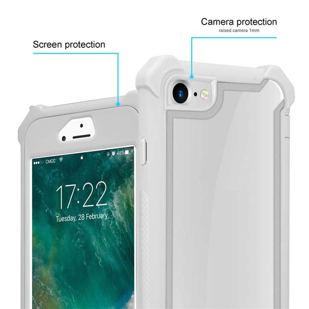 Cadorabo  Housse compatible avec Apple iPhone 7 / 7S / 8 / SE 2020 - Coque de protection 2 en 1 avec bord en silicone TPU et dos en verre acrylique 