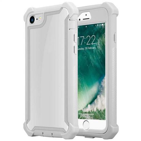 Cadorabo  Hülle für Apple iPhone 7  7S  8  SE 2020 2-in-1 TPU Silikon-Rand Glas-Rücken 