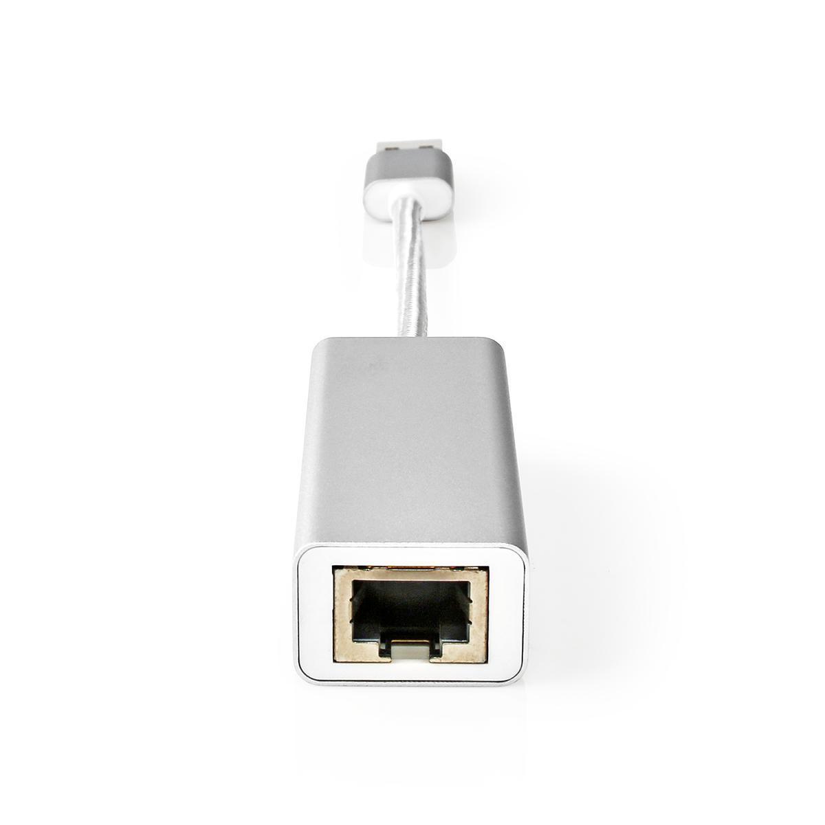 Nedis  Scheda di rete USB | USB 3.2 Gen 1 | 1 Gbps | USB-A Maschio | RJ45 Femmina | 0,20 m | Rotonda | Placcata oro | Rame nudo | Argento | Scatola con finestra coperta 