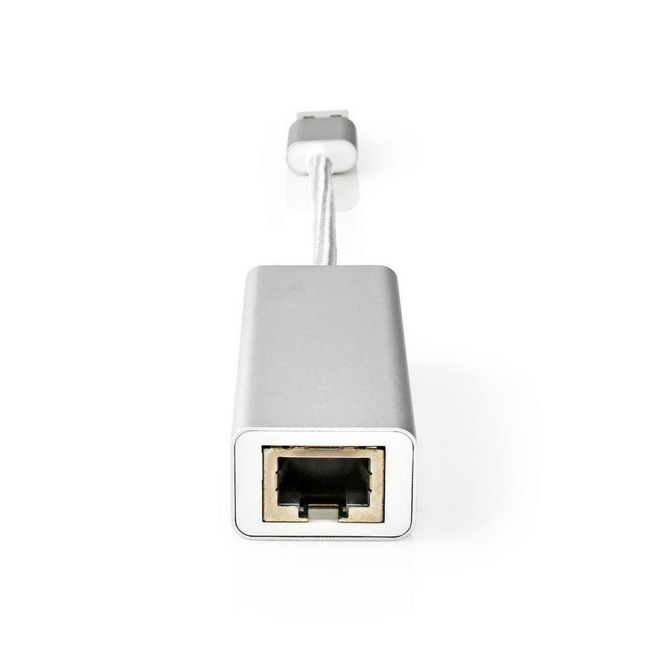 Nedis  USB-Netzwerkkarte | USB 3.2 Gen 1 | 1 Gbps | USB-A Stecker | RJ45 Buchse | 0,20 m | Rund | Vergoldet | Blankes Kupfer | Silber | Box mit abgedecktem Fenster 