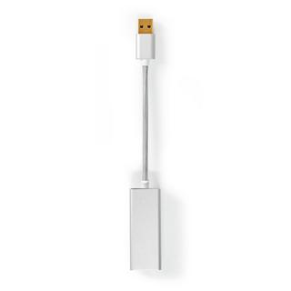 Nedis  Scheda di rete USB | USB 3.2 Gen 1 | 1 Gbps | USB-A Maschio | RJ45 Femmina | 0,20 m | Rotonda | Placcata oro | Rame nudo | Argento | Scatola con finestra coperta 