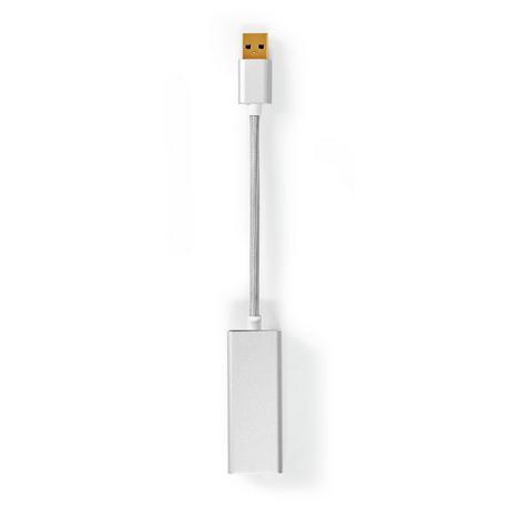 Nedis  Scheda di rete USB | USB 3.2 Gen 1 | 1 Gbps | USB-A Maschio | RJ45 Femmina | 0,20 m | Rotonda | Placcata oro | Rame nudo | Argento | Scatola con finestra coperta 