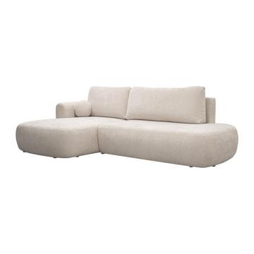 Ecksofa mit Schlaffunktion - Ecke links - Strukturstoff - Beige - BROCARO von Maison Céphy