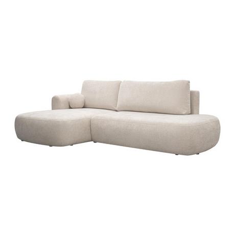 Maison Céphy Canapé d'angle gauche convertible en tissu texturé beige BROCARO de Maison Céphy  