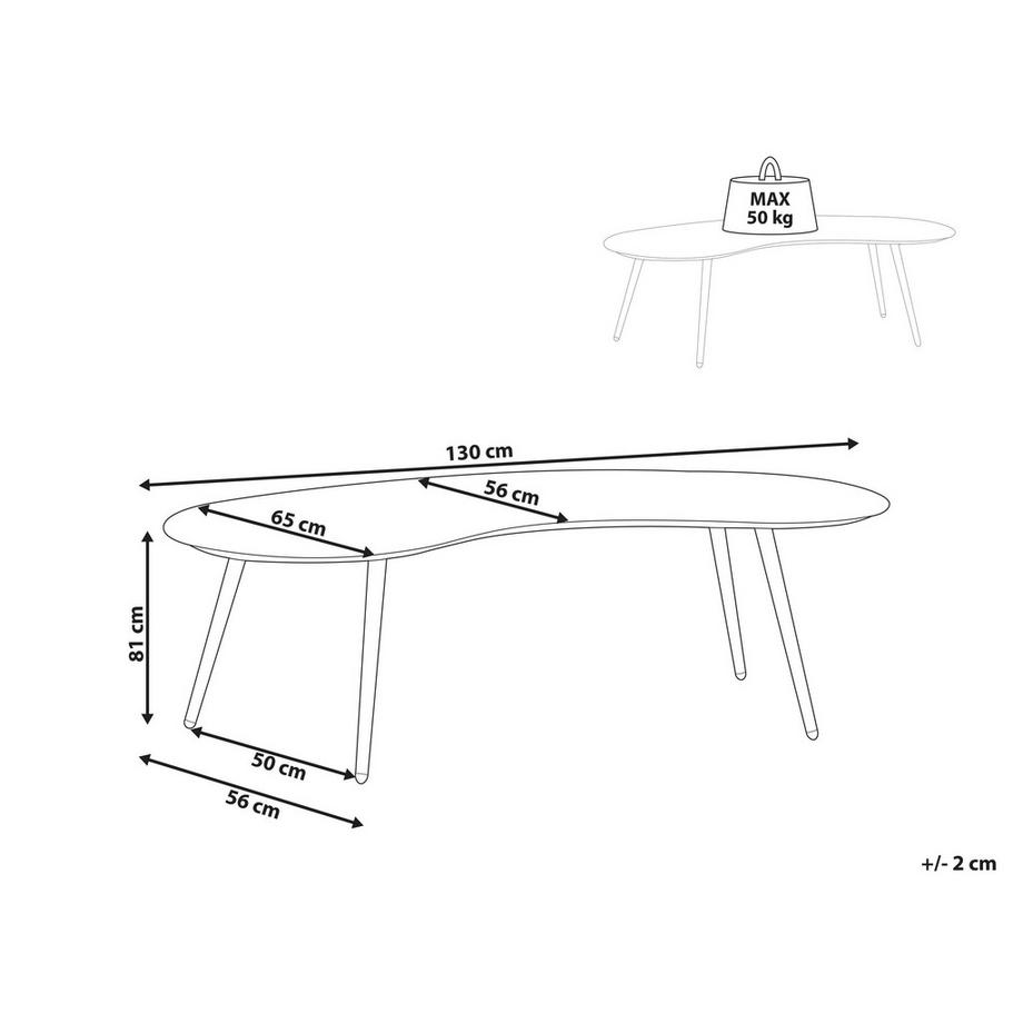 Beliani Outdoor Couchtisch aus Aluminium  PARORI  