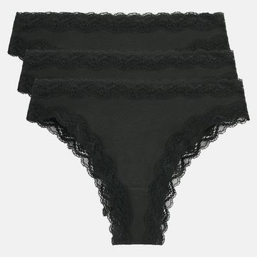 Lot de 3 tangas coton et dentelle