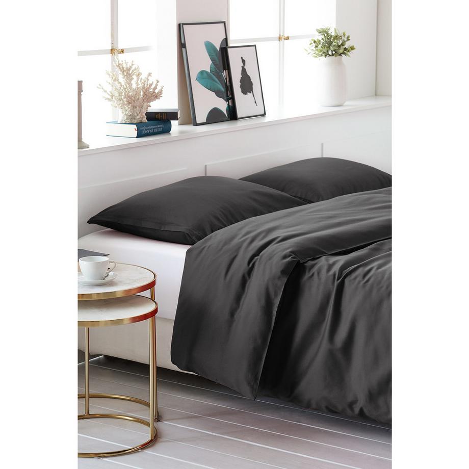 Living Home Uni Satin Parure de lit  