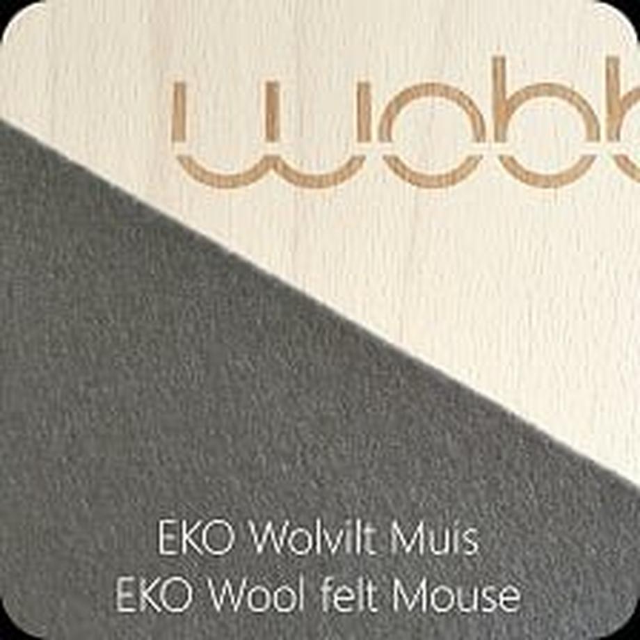 Wobbel  Wobbel Original transparent lacquer / felt mouse grey 