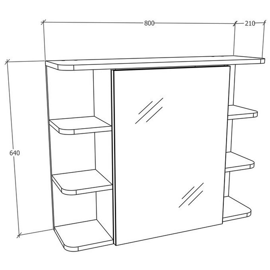 VCM Badspiegel Wandspiegel Hängespiegel Spiegelschrank Badezimmer Ablage Nilosi  