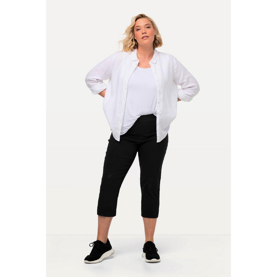 Ulla Popken Pantalon Bengalina Longueur Mollet Coupe Droite Taille Élastique  
