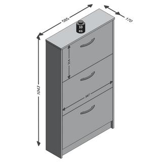 FMD Armoire à chaussures bois d'ingénierie  