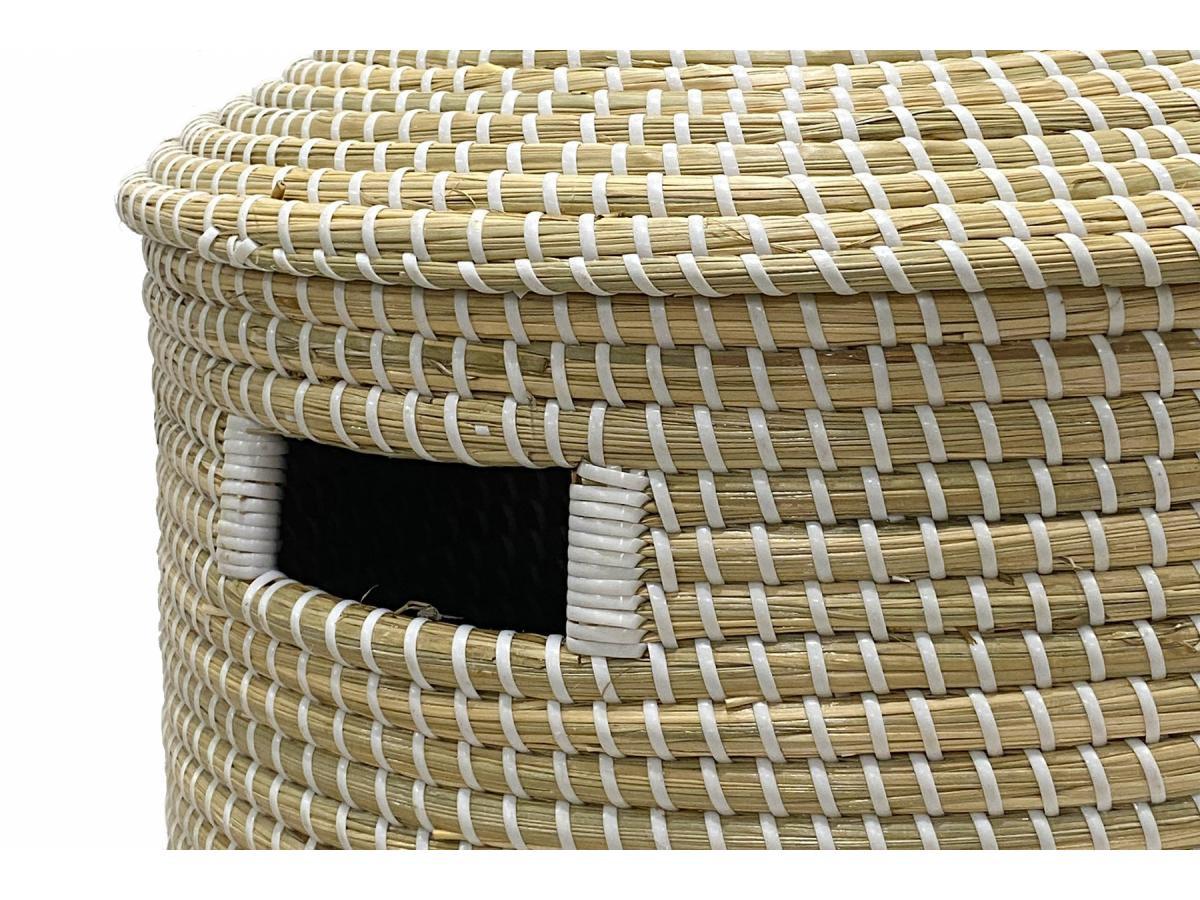 Vente-unique Korb aus Seegras mit Deckel - 39 x 71 - Holzfarben - JUVAMI  