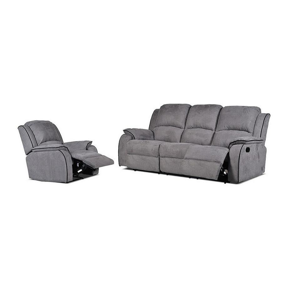 Vente-unique Couchgarnitur Relax Microfaser 3+1 HERNANI  