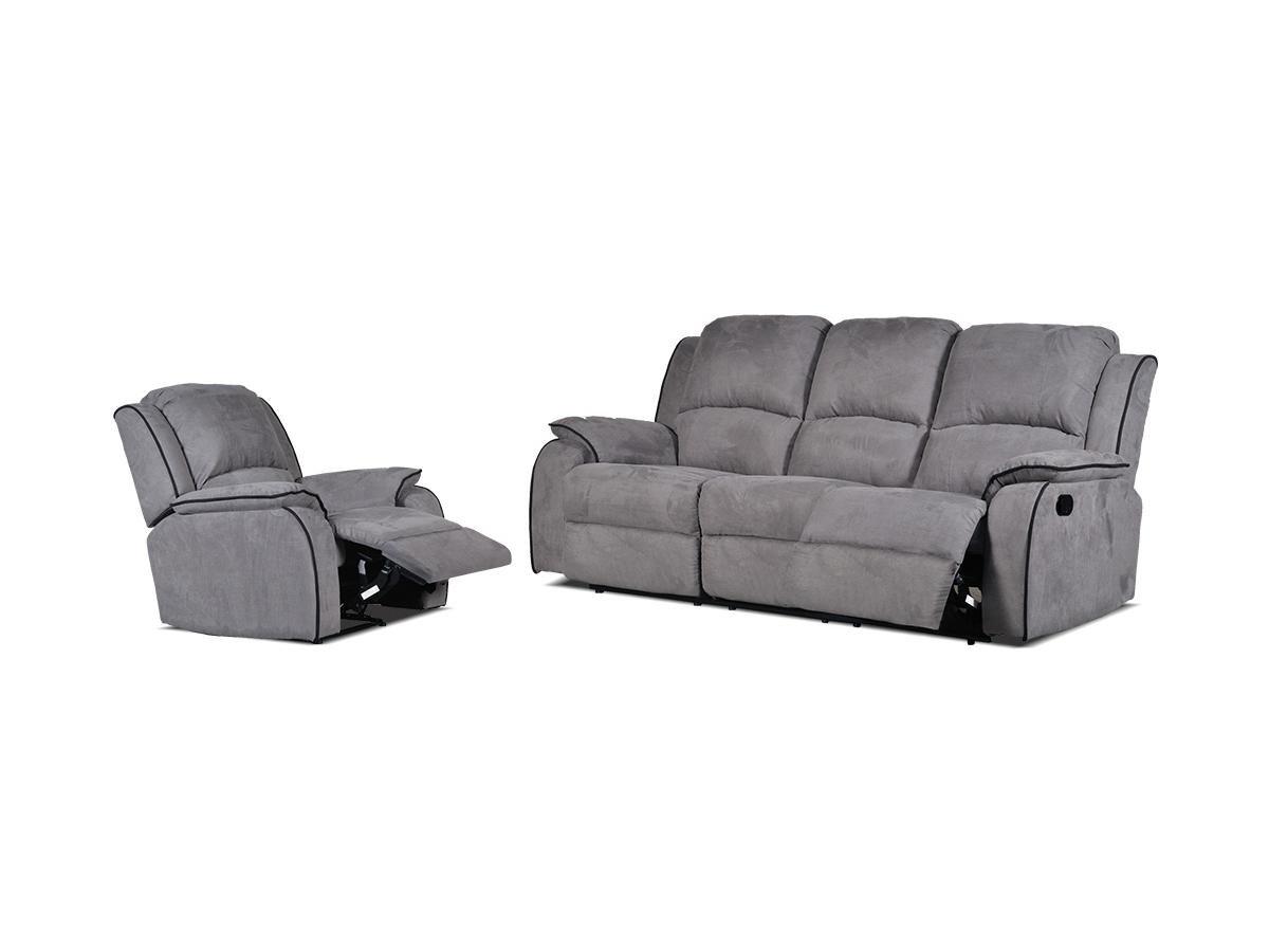 Vente-unique Couchgarnitur Relax Microfaser 3+1 HERNANI  