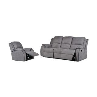 Vente-unique Couchgarnitur Relax Microfaser 3+1 HERNANI  