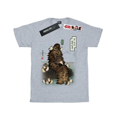 STAR WARS  The Last Jedi Japanese Chewbacca Porgs TShirt 