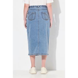 Ulla Popken  Jupe en jean, taille confort, coupe 5 poches, coton biologique 